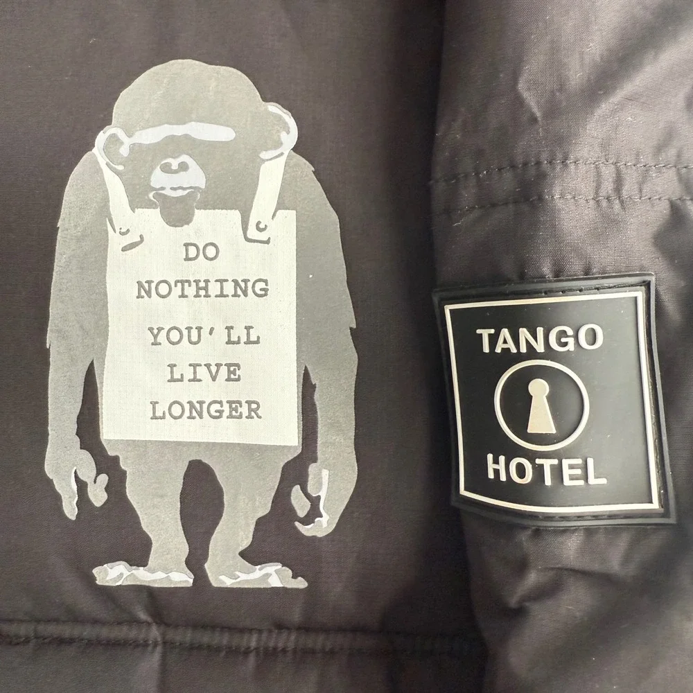 Tango Hotel Limited Edition Do Nothing Graffiti Black Puffer‎ Jacket XL